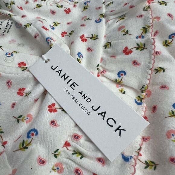 New Janie and Jack White Floral Print Ruffle One‎ Piece - Picture 5 of 6